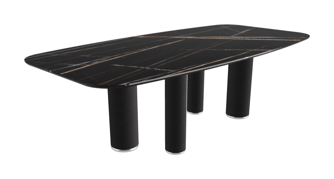 240x120x75h Barrel Shaped_Glossy Sahara Noir_Black Embossed