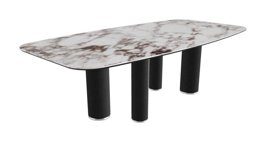 240x120x75h Barrel Shaped_Breccia_Black Embossed