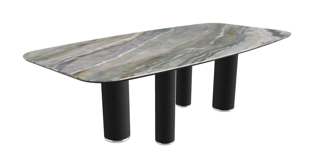 240x120x75h Barrel Shaped_Kaindy_Black Embossed
