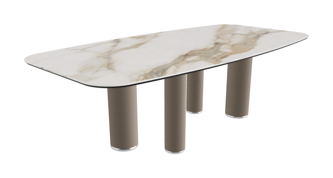 240x120x75h Barrel Shaped_Matt Borghini Calacatta_Titanium Embossed