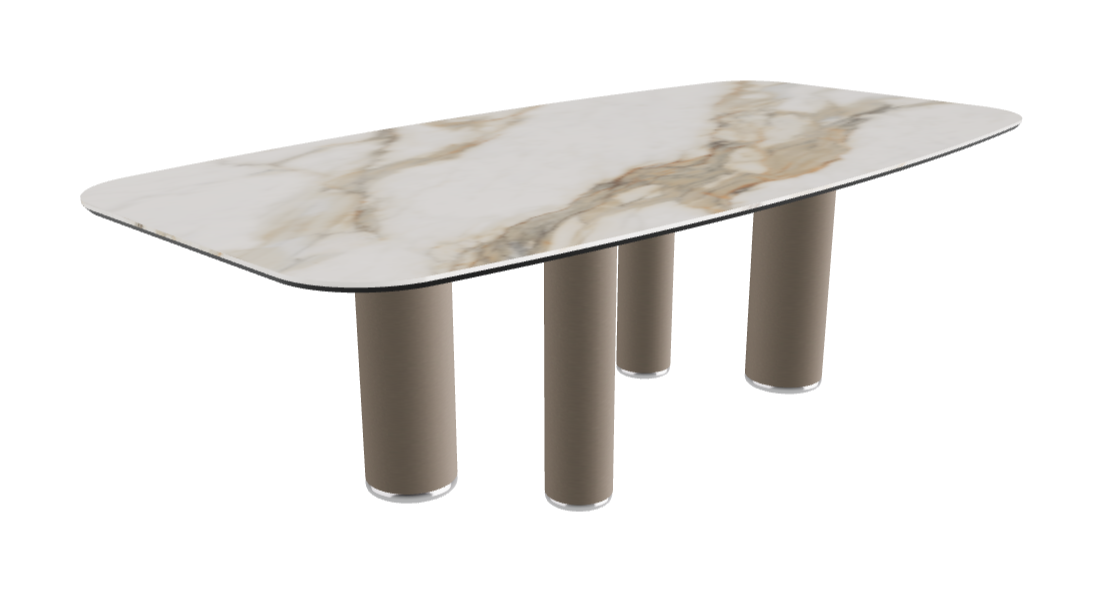240x120x75h Barrel Shaped_Glossy Borghini Calacatta_Titanium Embossed