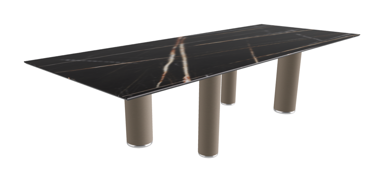 300x120x75h Rectangle Shaped_Glossy Sahara Noir_Titanium Embossed
