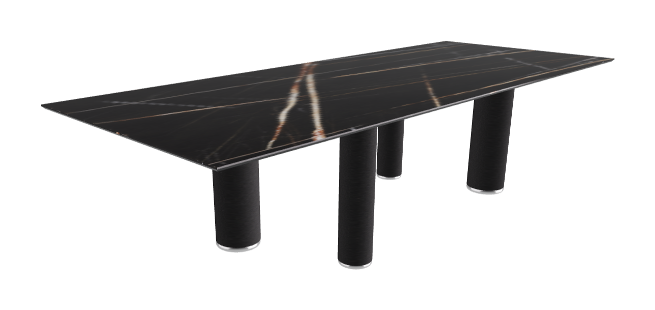 300x120x75h Rectangle Shaped_Glossy Sahara Noir_Black Embossed