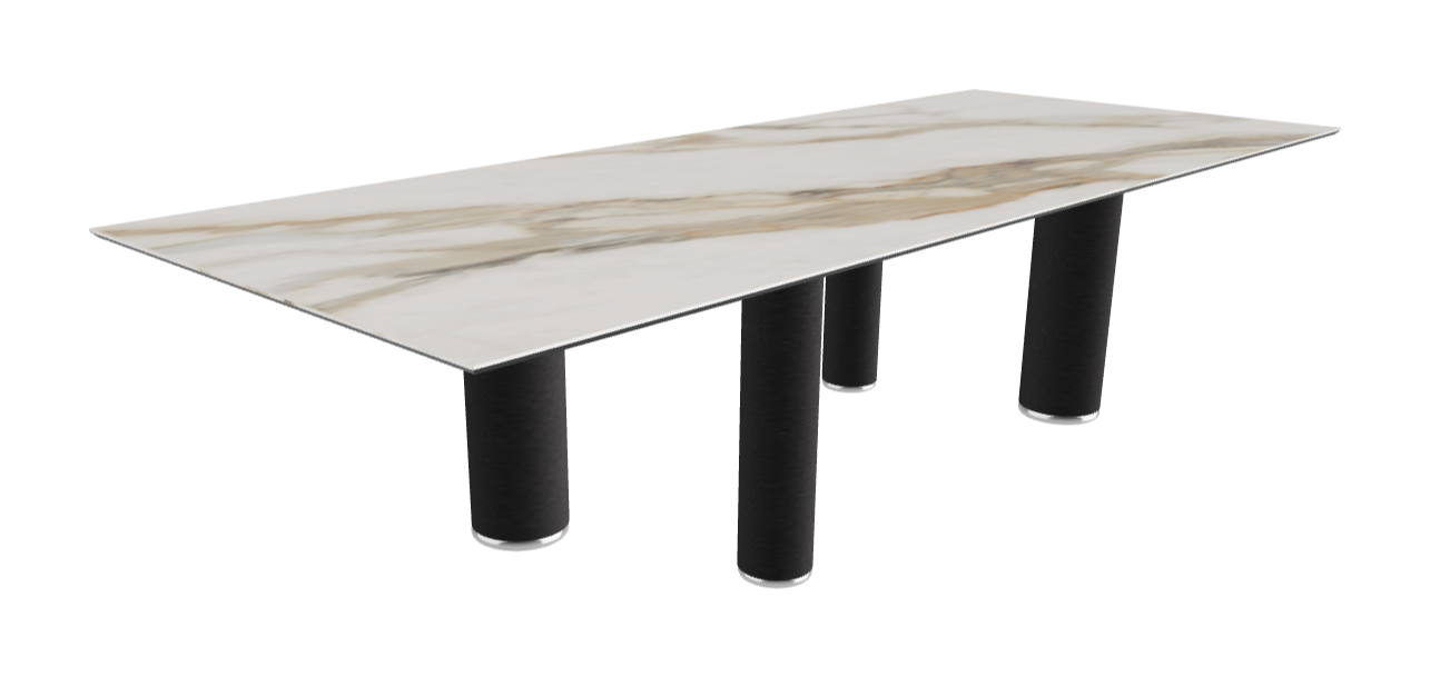 300x120x75h Rectangle Shaped_Glossy Borghini Calacatta_Black Embossed