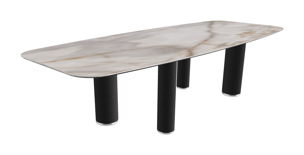 300x120x75h Barrel Shaped_Alabastro_Black Embossed