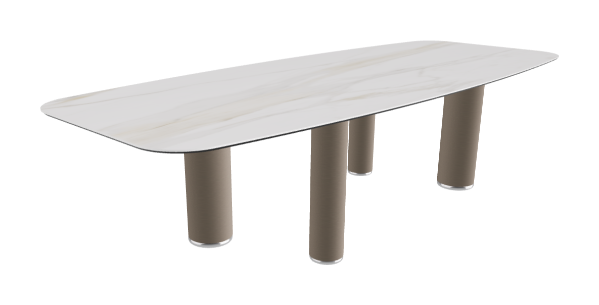 300x120x75h Barrel Shaped_Matt Golden Calacatta_Titanium Embossed