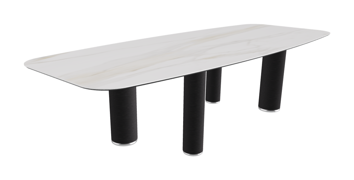 300x120x75h Barrel Shaped_Matt Golden Calacatta_Black Embossed