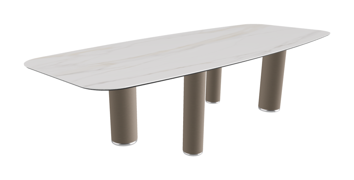 300x120x75h Barrel Shaped_Glossy Golden Calacatta_Titanium Embossed