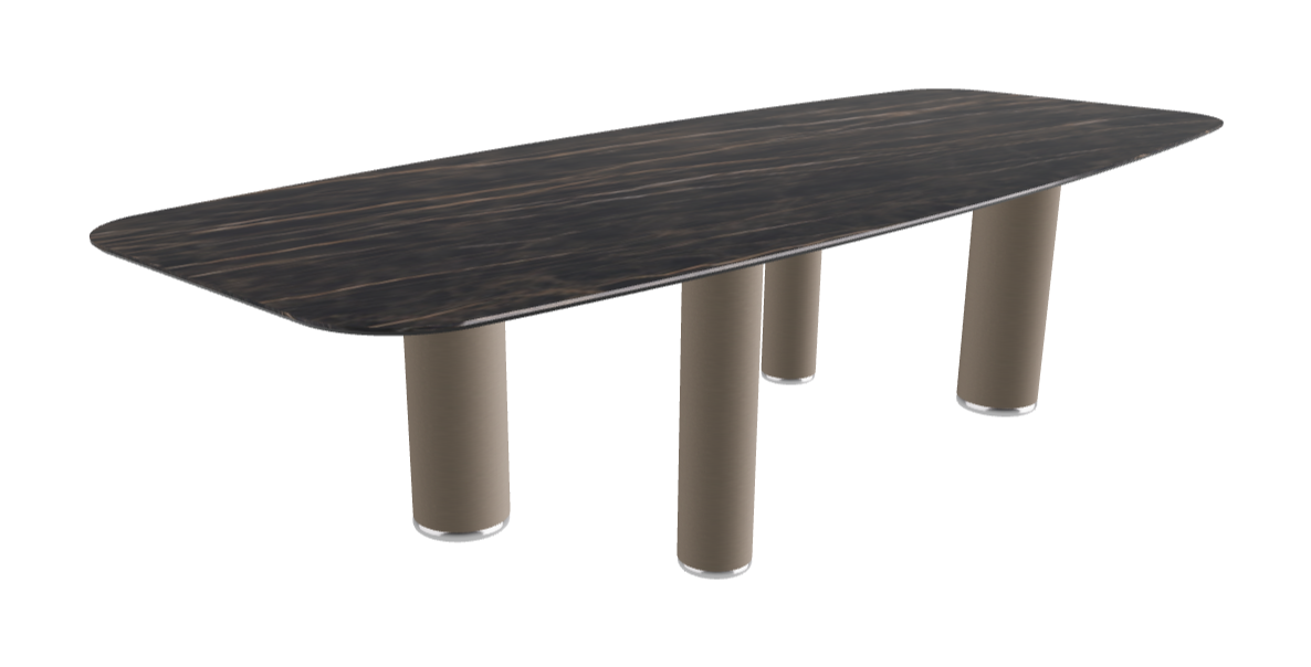 300x120x75h Barrel Shaped_Glossy Portoro_Titanium Embossed