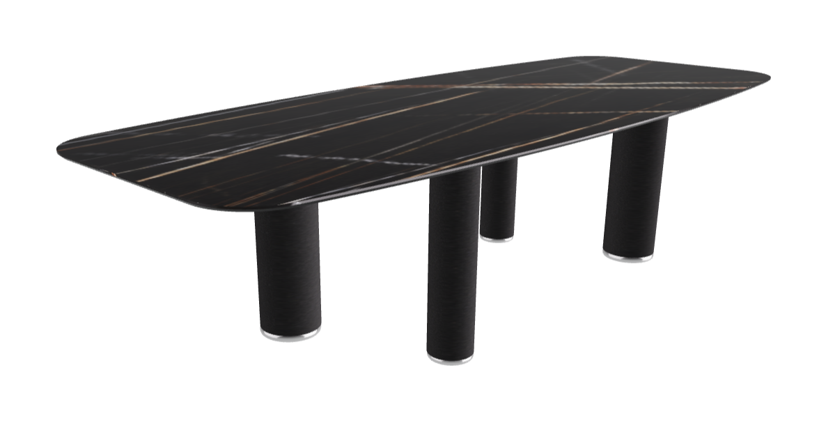 300x120x75h Barrel Shaped_Glossy Sahara Noir_Black Embossed