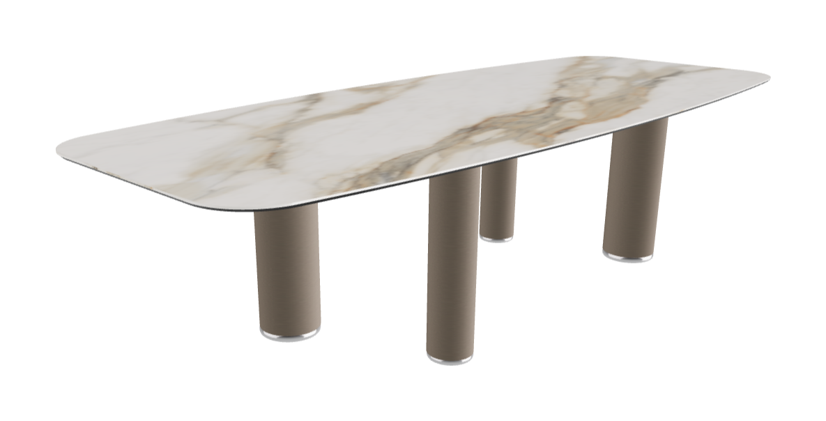 300x120x75h Barrel Shaped_Glossy Borghini Calacatta_Titanium Embossed