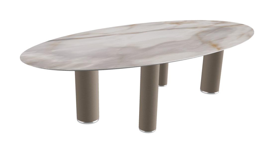 300x150x75h Oval Shaped_Alabastro_Titanium Embossed