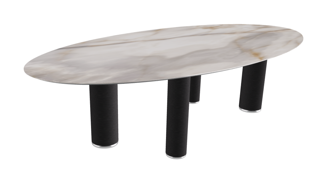 300x150x75h Oval Shaped_Alabastro_Black Embossed