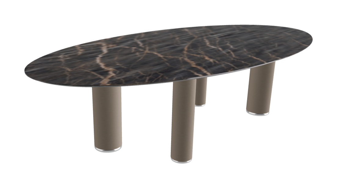 300x150x75h Oval Shaped_Matt Portoro_Titanium Embossed