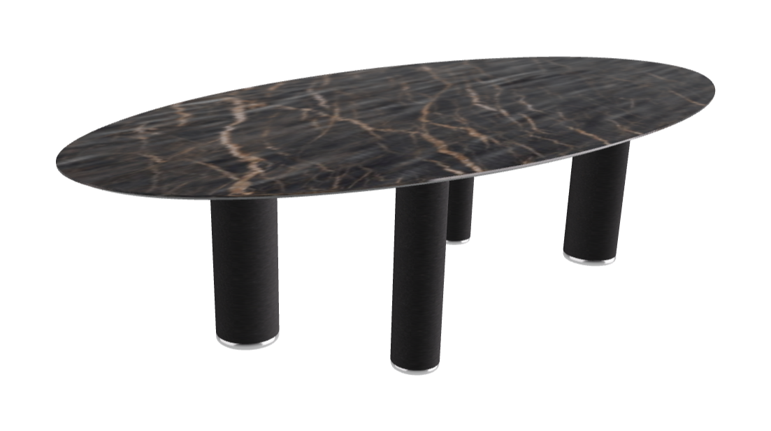 300x150x75h Oval Shaped_Matt Portoro_Black Embossed