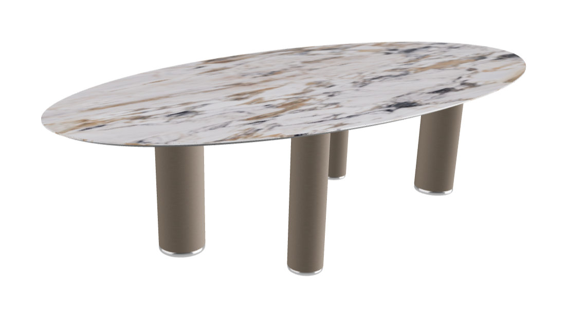 300x150x75h Oval Shaped_Makalu_Titanium Embossed