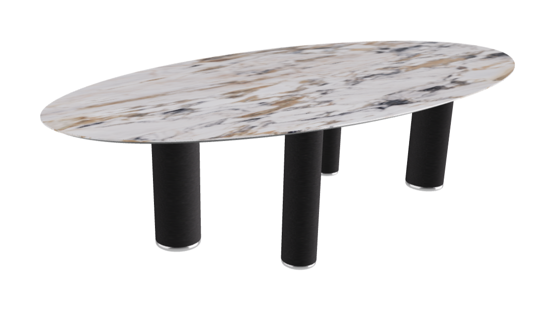 300x150x75h Oval Shaped_Makalu_Black Embossed