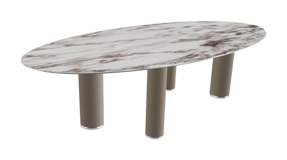 300x150x75h Oval Shaped_Breccia_Titanium Embossed