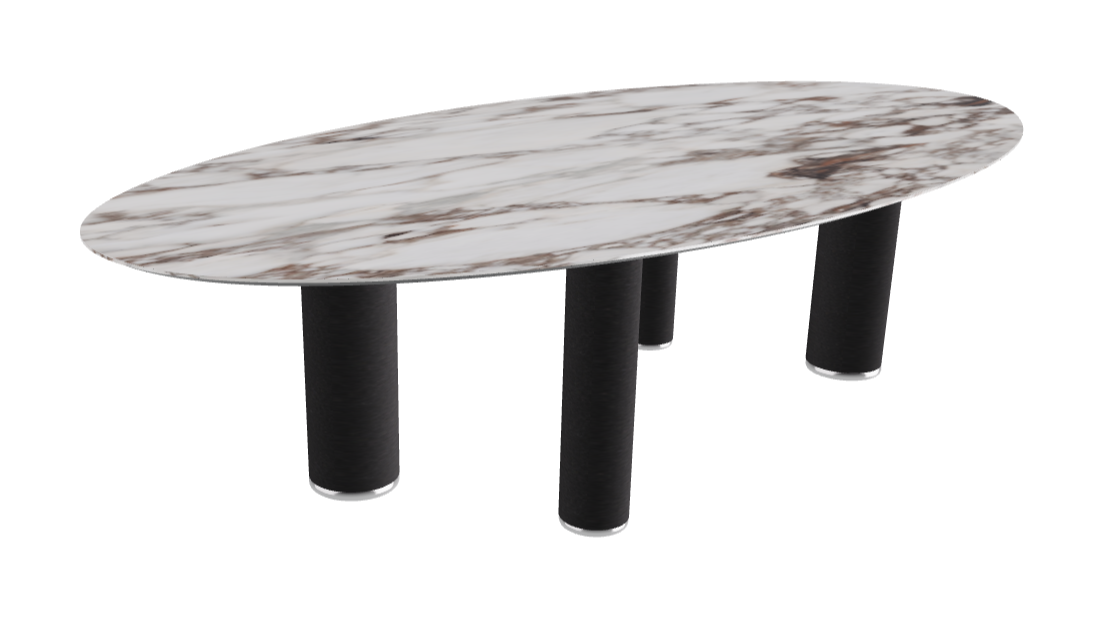 300x150x75h Oval Shaped_Breccia_Black Embossed