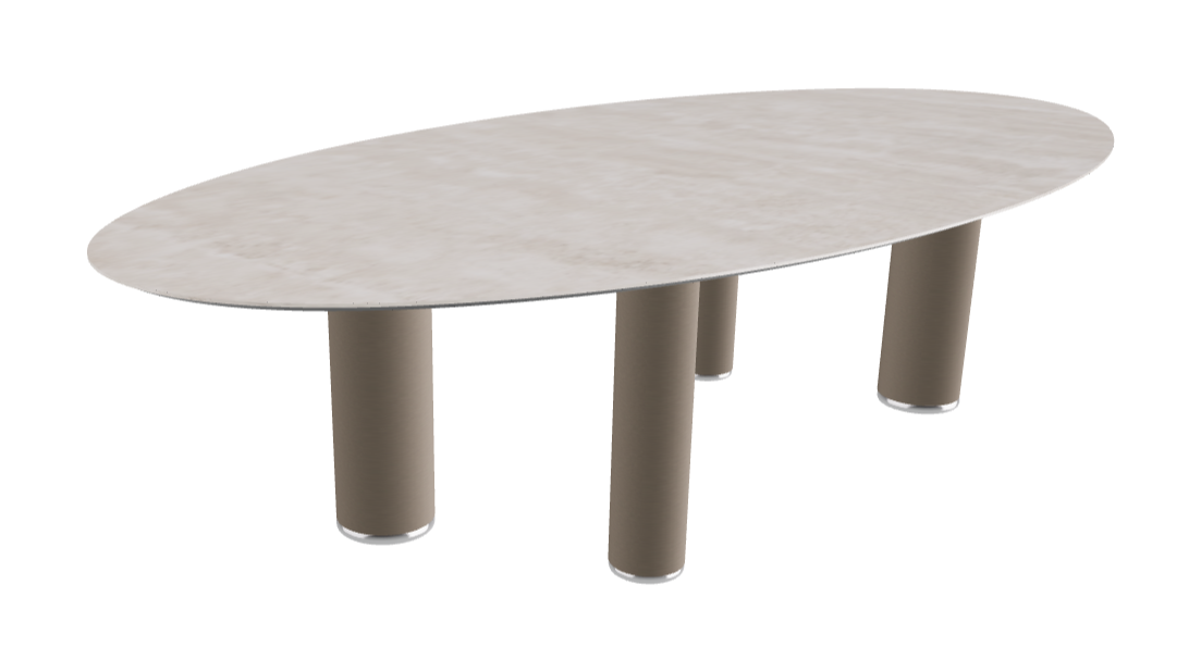 300x150x75h Oval Shaped_Colosseo_Titanium Embossed