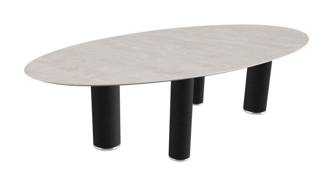 300x150x75h Oval Shaped_Colosseo_Black Embossed