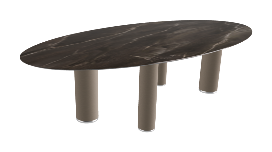 300x150x75h Oval Shaped_Andromeda_Titanium Embossed