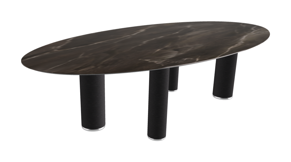300x150x75h Oval Shaped_Andromeda_Black Embossed