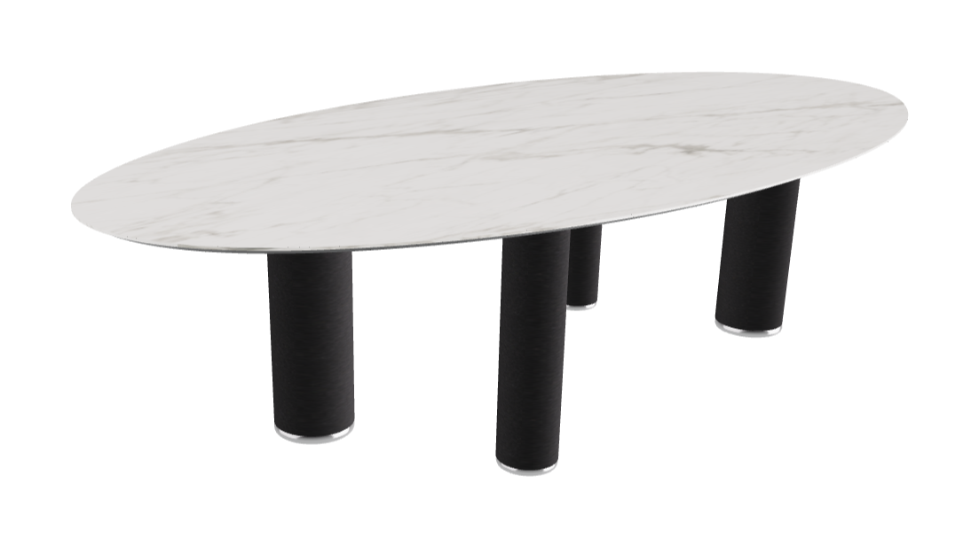 300x150x75h Oval Shaped_Matt Invisible_Black Embossed
