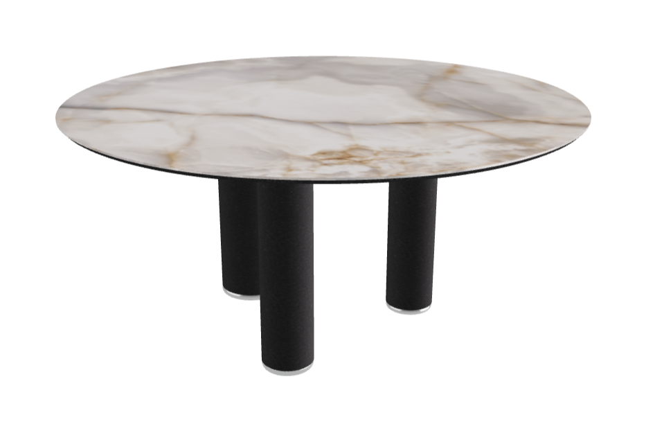 Diameter 158 x Height 75 cm Round Shaped_Alabastro_Black Embossed