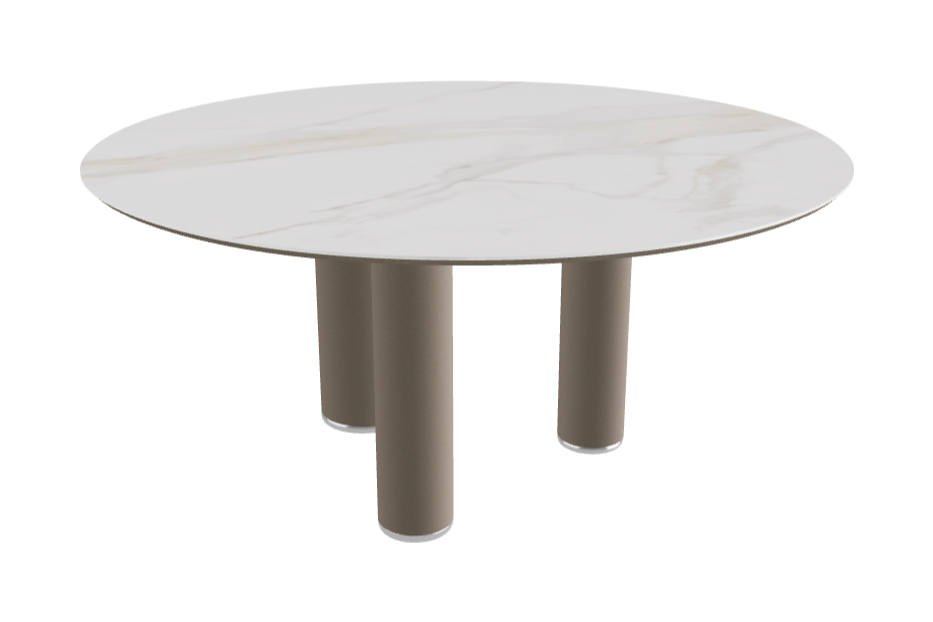 Diameter 158 x Height 75 cm Round Shaped_Matt Golden Calacatta_Titanium Embossed