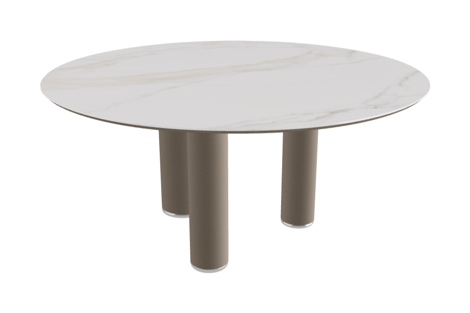 Diameter 158 x Height 75 cm Round Shaped_Glossy Golden Calacatta_Titanium Embossed
