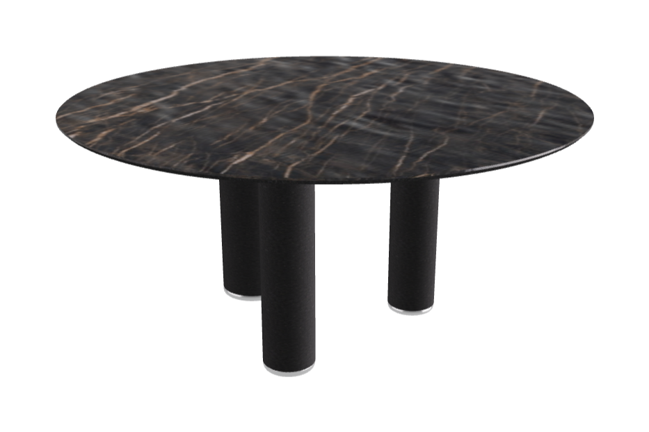 Diameter 158 x Height 75 cm Round Shaped_Matt Portoro_Black Embossed