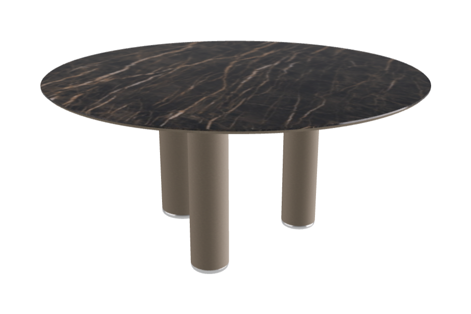 Diameter 158 x Height 75 cm Round Shaped_Glossy Portoro_Titanium Embossed