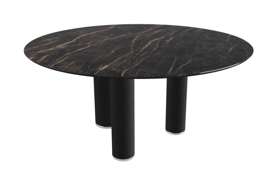 Diameter 158 x Height 75 cm Round Shaped_Glossy Portoro_Black Embossed