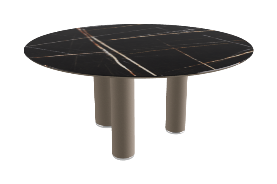 Diameter 158 x Height 75 cm Round Shaped_Glossy Sahara Noir_Titanium Embossed