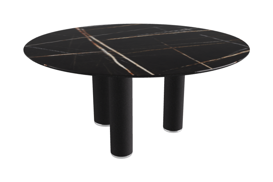 Diameter 158 x Height 75 cm Round Shaped_Glossy Sahara Noir_Black Embossed