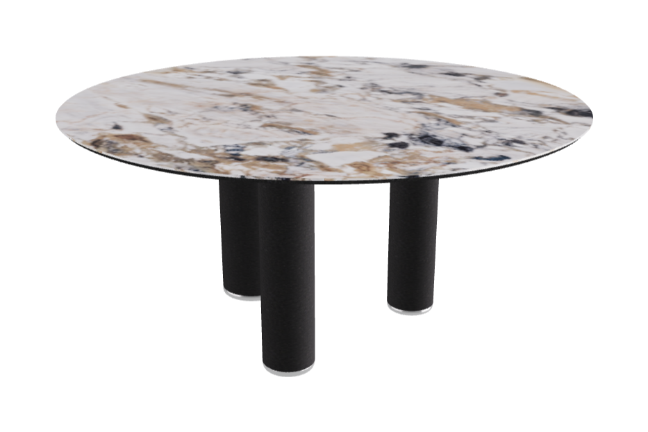 Diameter 158 x Height 75 cm Round Shaped_Makalu_Black Embossed