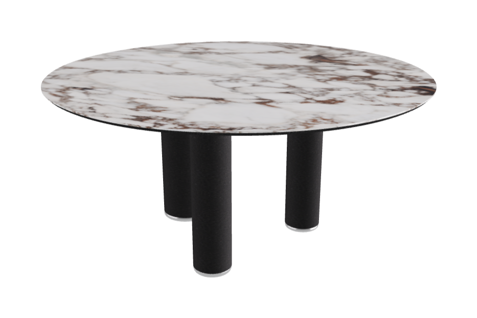 Diameter 158 x Height 75 cm Round Shaped_Breccia_Black Embossed