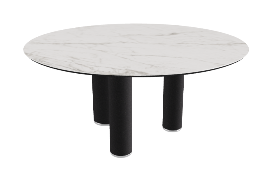 Diameter 158 x Height 75 cm Round Shaped_Matt Invisible_Black Embossed