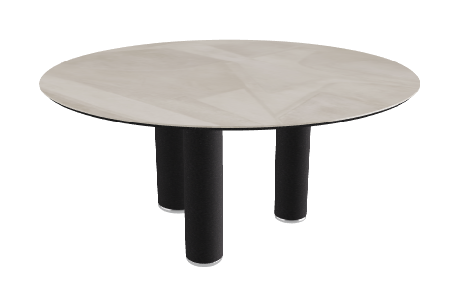 Diameter 158 x Height 75 cm Round Shaped_Luxor_Black Embossed