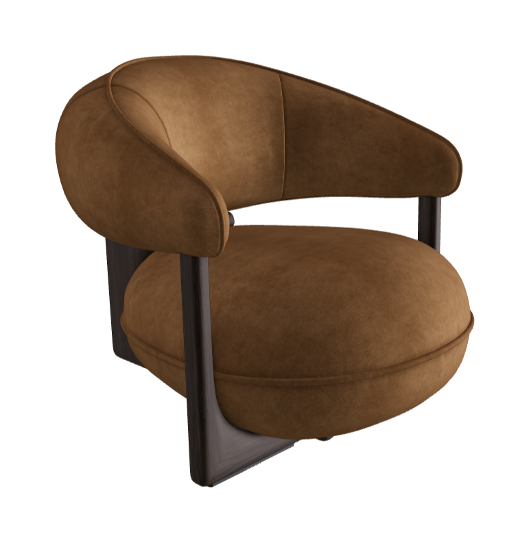 Ruby Lounge Armchair_Burned Oak Stained Ashwood_Micro Nubuk_Almond