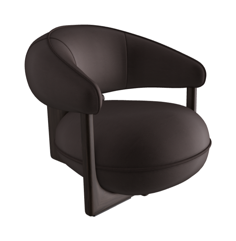 Ruby Lounge Armchair_Burned Oak Stained Ashwood_Soft Leather_Testa Di Moro
