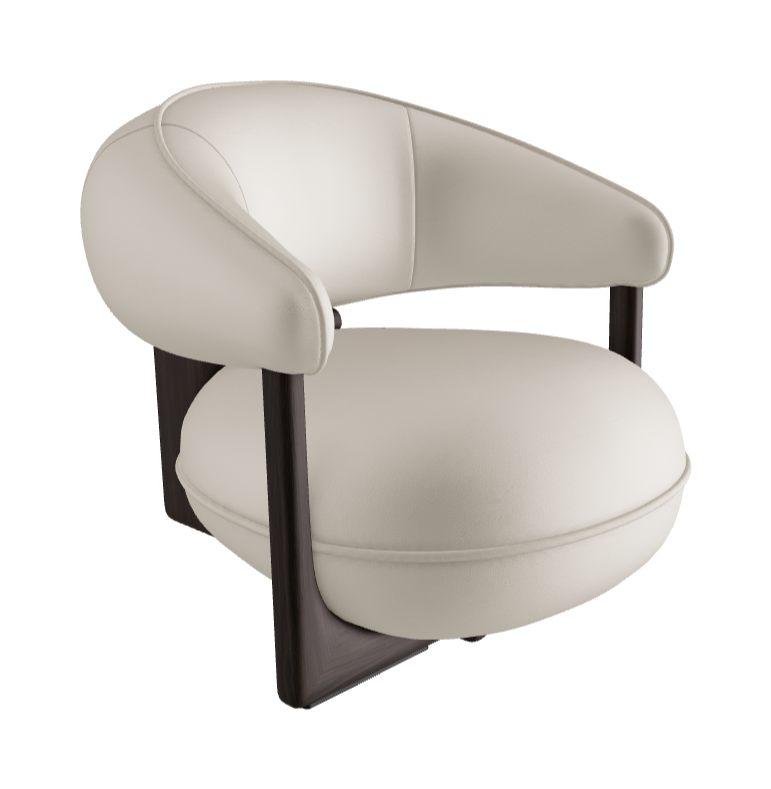 Ruby Lounge Armchair_Burned Oak Stained Ashwood_Soft Leather_Palladio