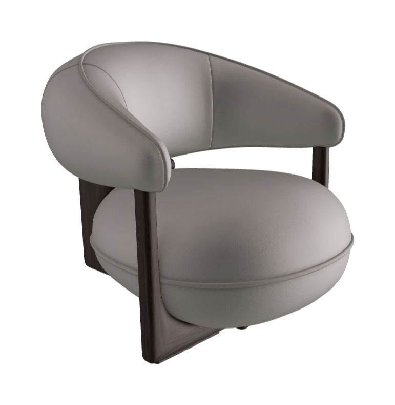 Ruby Lounge Armchair_Burned Oak Stained Ashwood_Soft Leather_Dakota