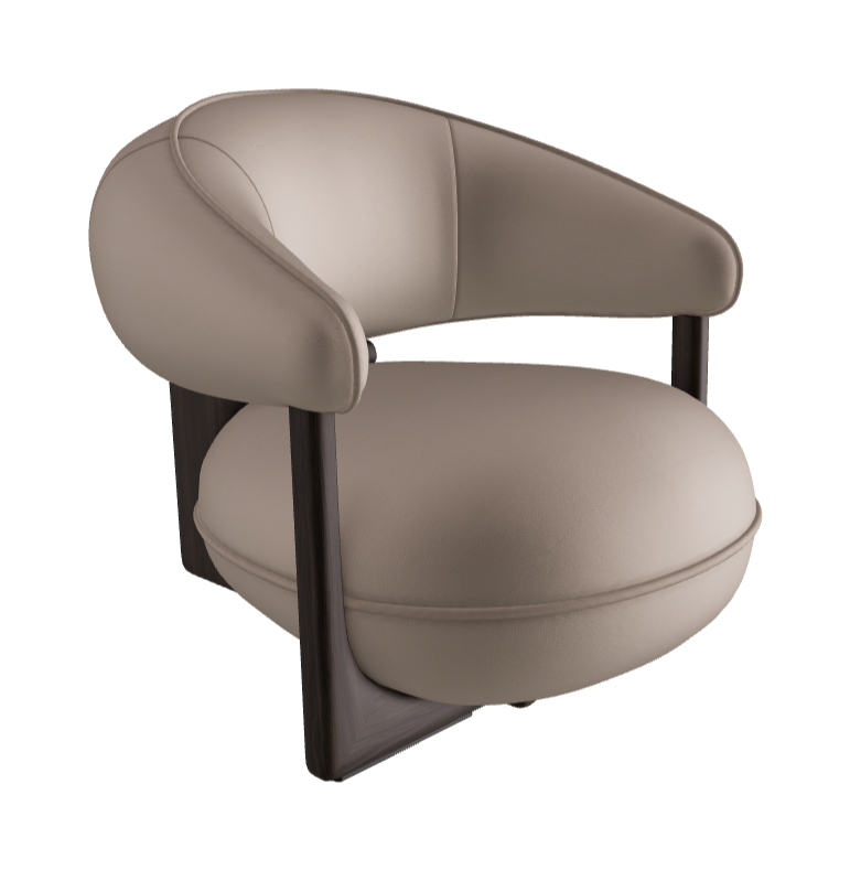 Ruby Lounge Armchair_Burned Oak Stained Ashwood_Soft Leather_Nymph