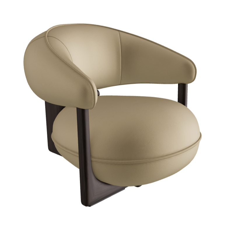 Ruby Lounge Armchair_Burned Oak Stained Ashwood_Soft Leather_Safari
