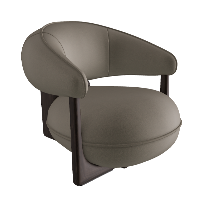 Ruby Lounge Armchair_Burned Oak Stained Ashwood_Soft Leather_Castoro