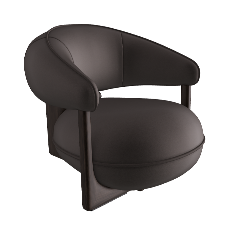 Ruby Lounge Armchair_Burned Oak Stained Ashwood_Soft Leather_Ardesia
