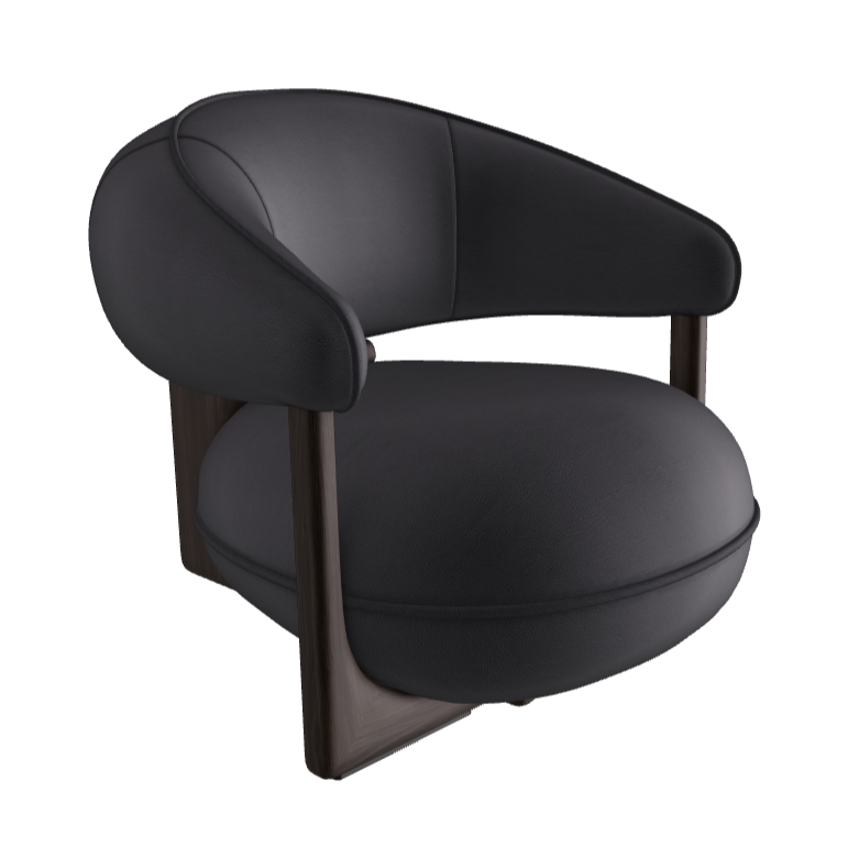 Ruby Lounge Armchair_Burned Oak Stained Ashwood_Soft Leather_Atlantico
