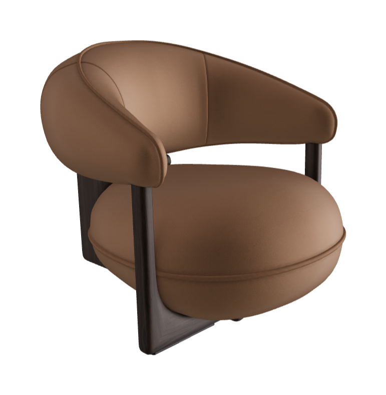 Ruby Lounge Armchair_Burned Oak Stained Ashwood_Soft Leather_Biscotto